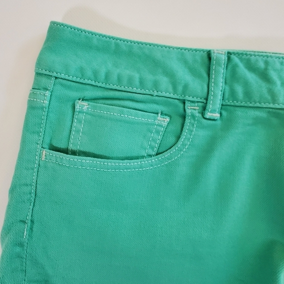 🟢2315 * American Eagle Outfitters Stretch Shorts Green Size 12 AEO - Picture 5 of 9